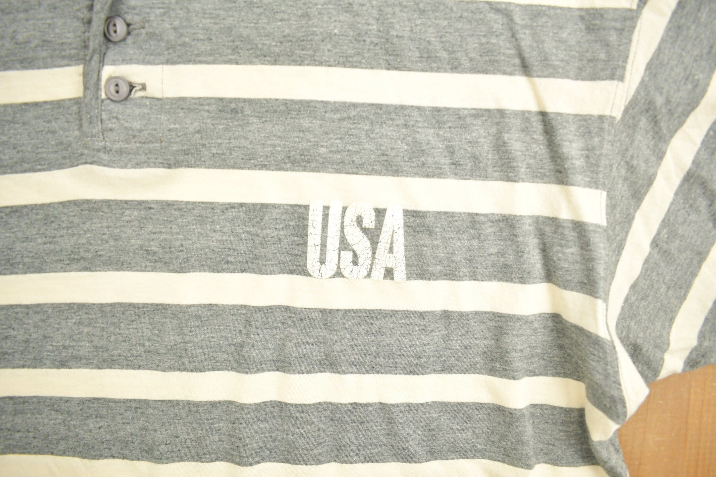 Vintage 1990s Polo Sport Ralph Lauren Striped Henley T-Shirt Men's Large