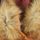 Vintage 1970s Genuine Leather Fox Fur Collar Trench Coat
