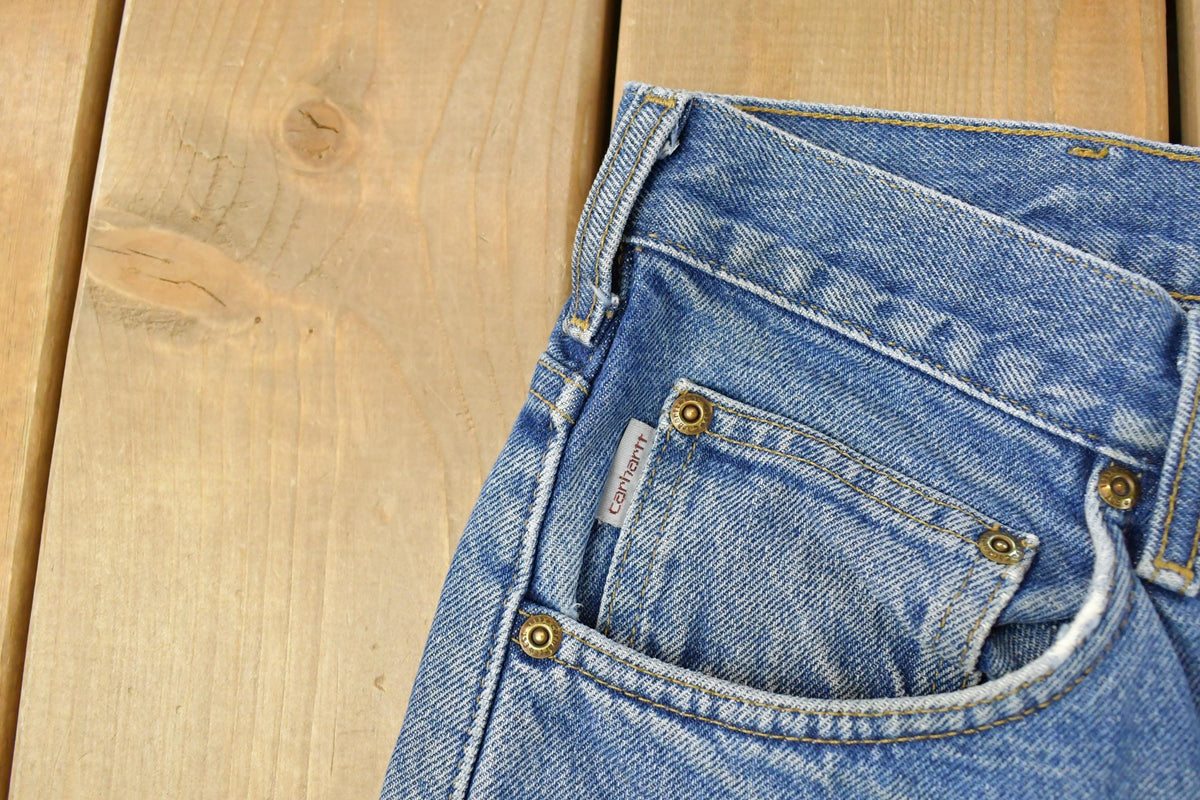 Vintage 2000s Carhartt Flannel Lined Denim Work Jeans Men's 35 x 31