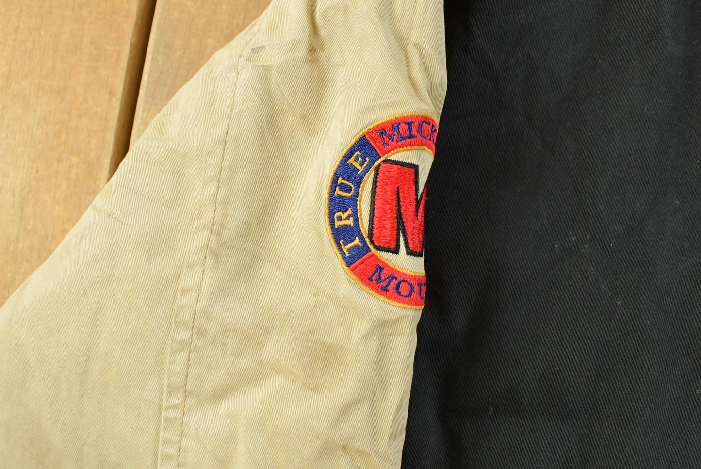 Vintage 1990s Thrashed Mickey Mouse Disney Varsity Snap Button Jacket Men's M
