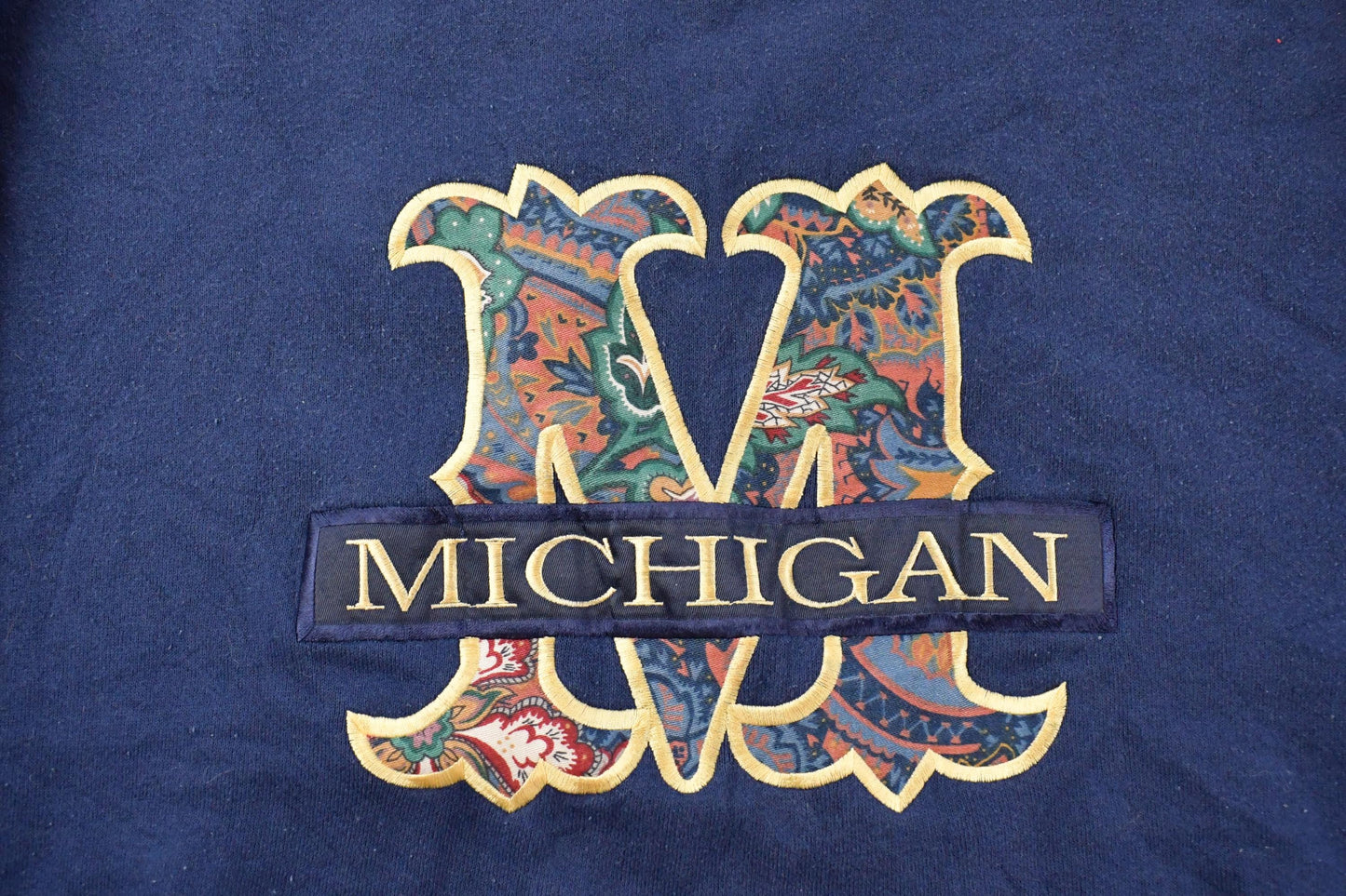 Vintage 1990s Michigan Paisley Crewneck Sweatshirt Men's L