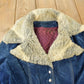 Vintage 1970s Fur Collar Suede Snap Button Women's Jacket