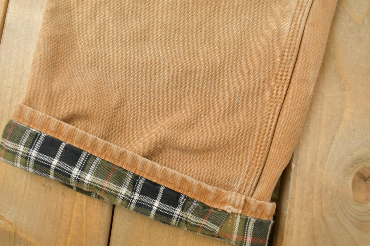 Vintage 2000s Carhartt Flannel Lined Canvas Work Pants Men's 37 x 28.5