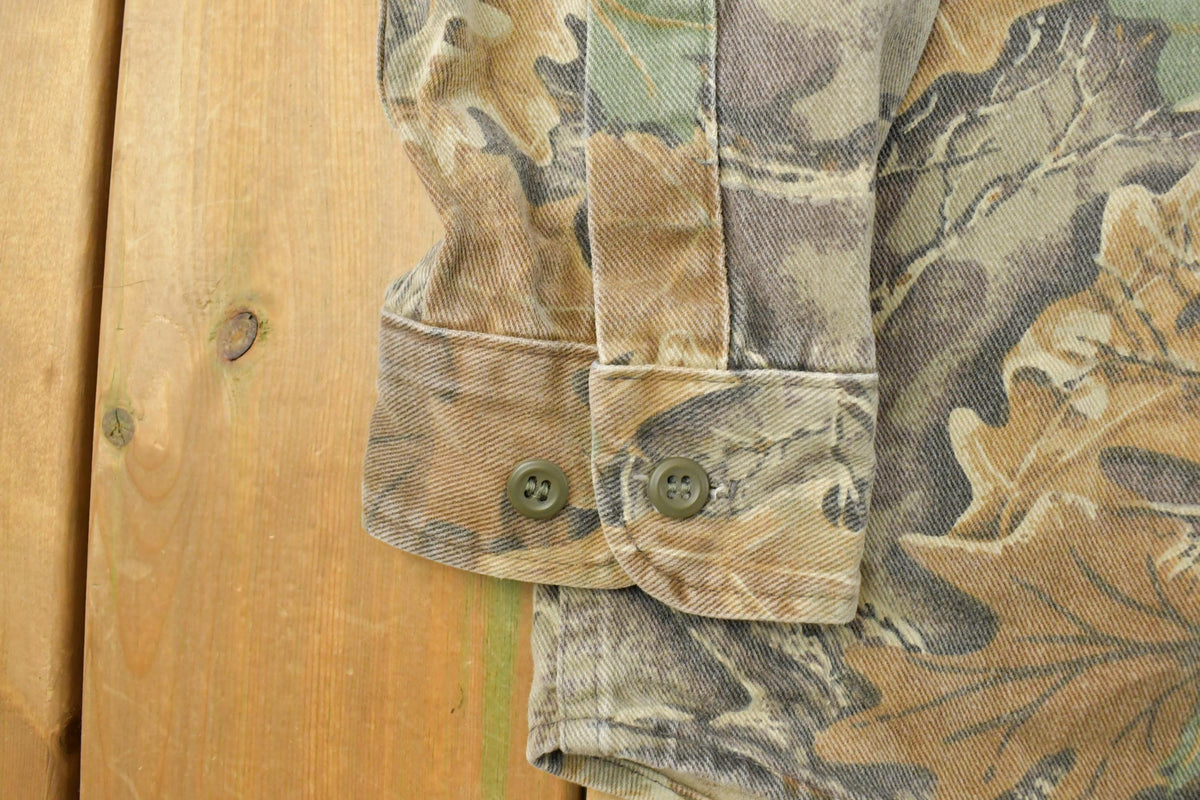 Vintage 1990s Cabela's Tree Camo Button Up Shirt Men's XL