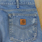 Vintage 2000s Carhartt Flannel Lined Denim Work Jeans Men's 35 x 31