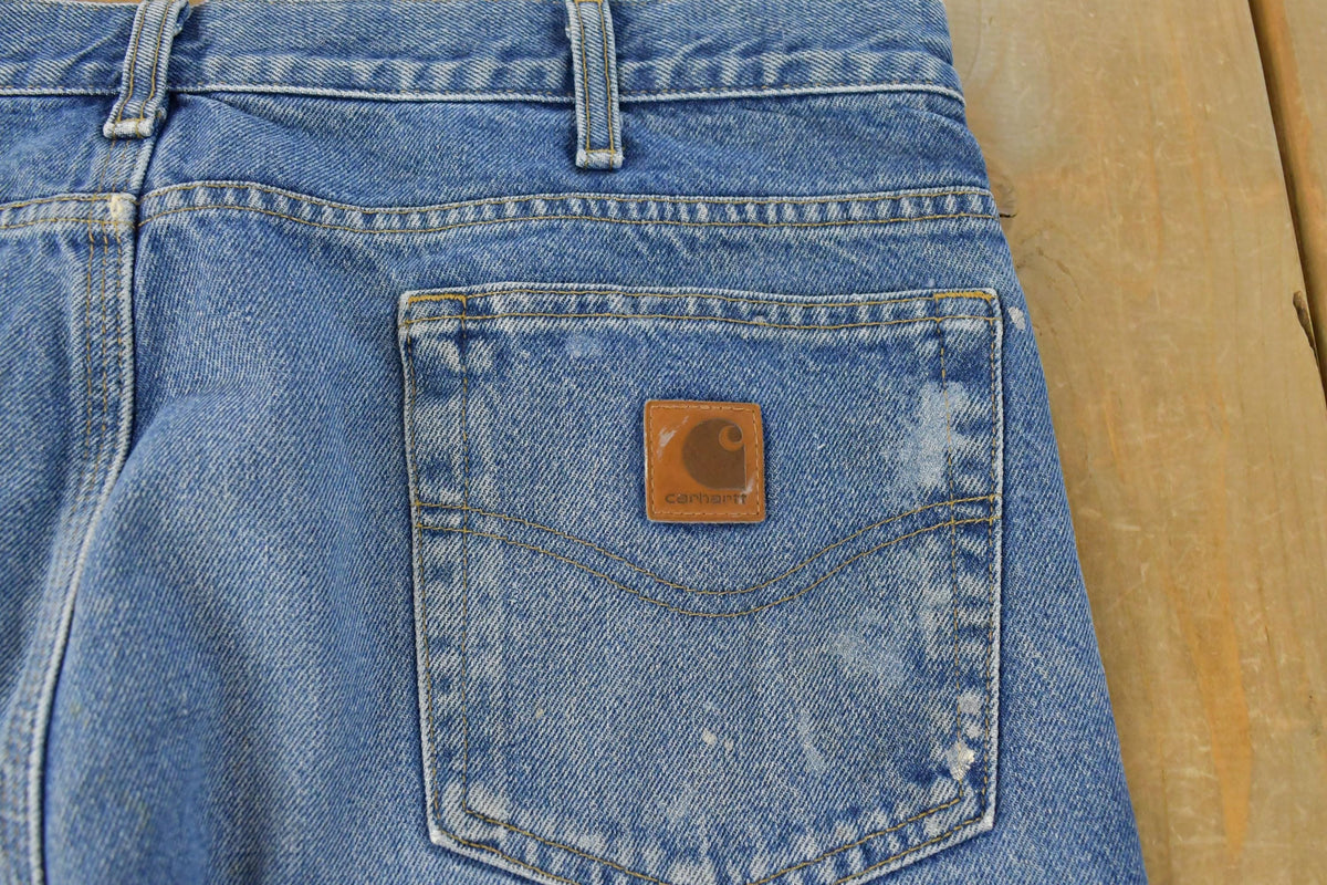Vintage 2000s Carhartt Flannel Lined Denim Work Jeans Men's 35 x 31