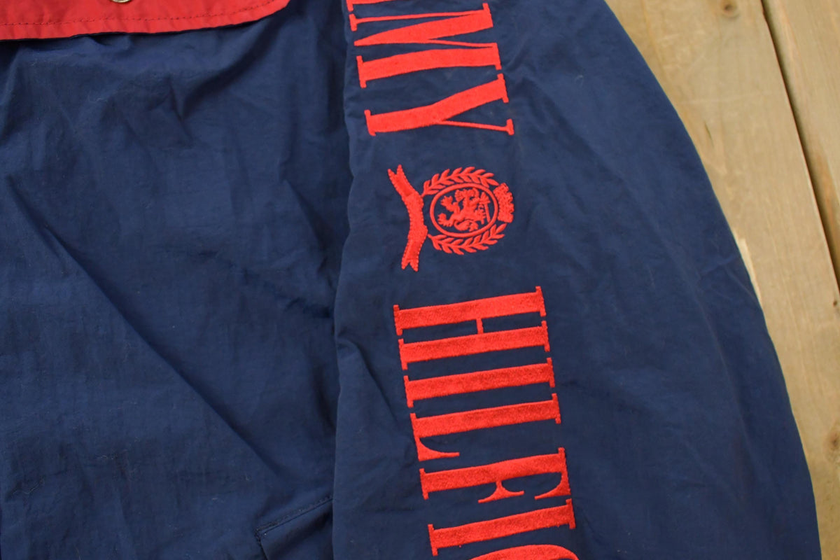 Vintage 1990s Tommy Hilfiger Sleeve Spell Out Windbreaker Jacket Men's XL
