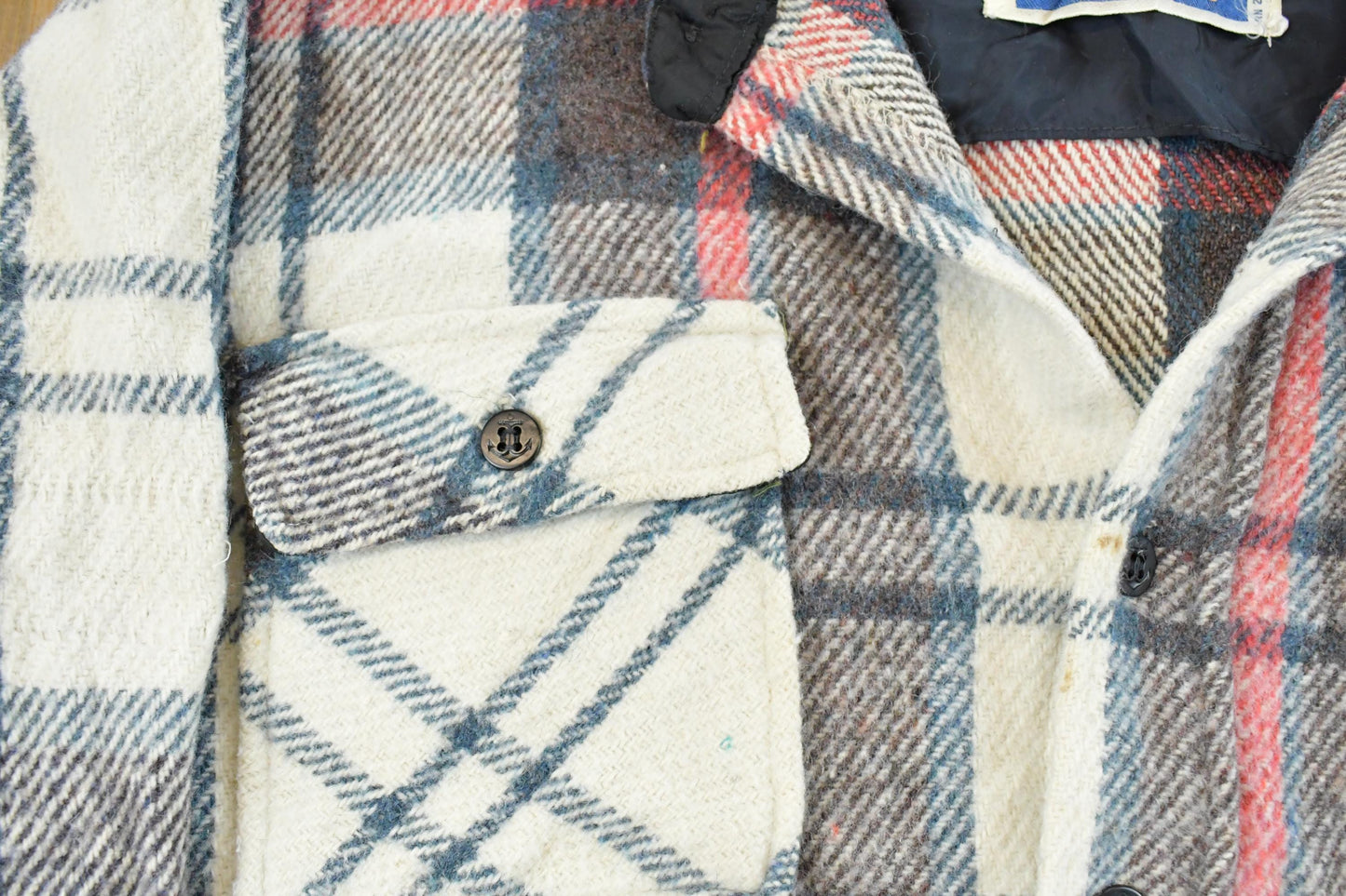 Vintage 1980s CPO Holiday Flannel Shirt Jacket Men's Large
