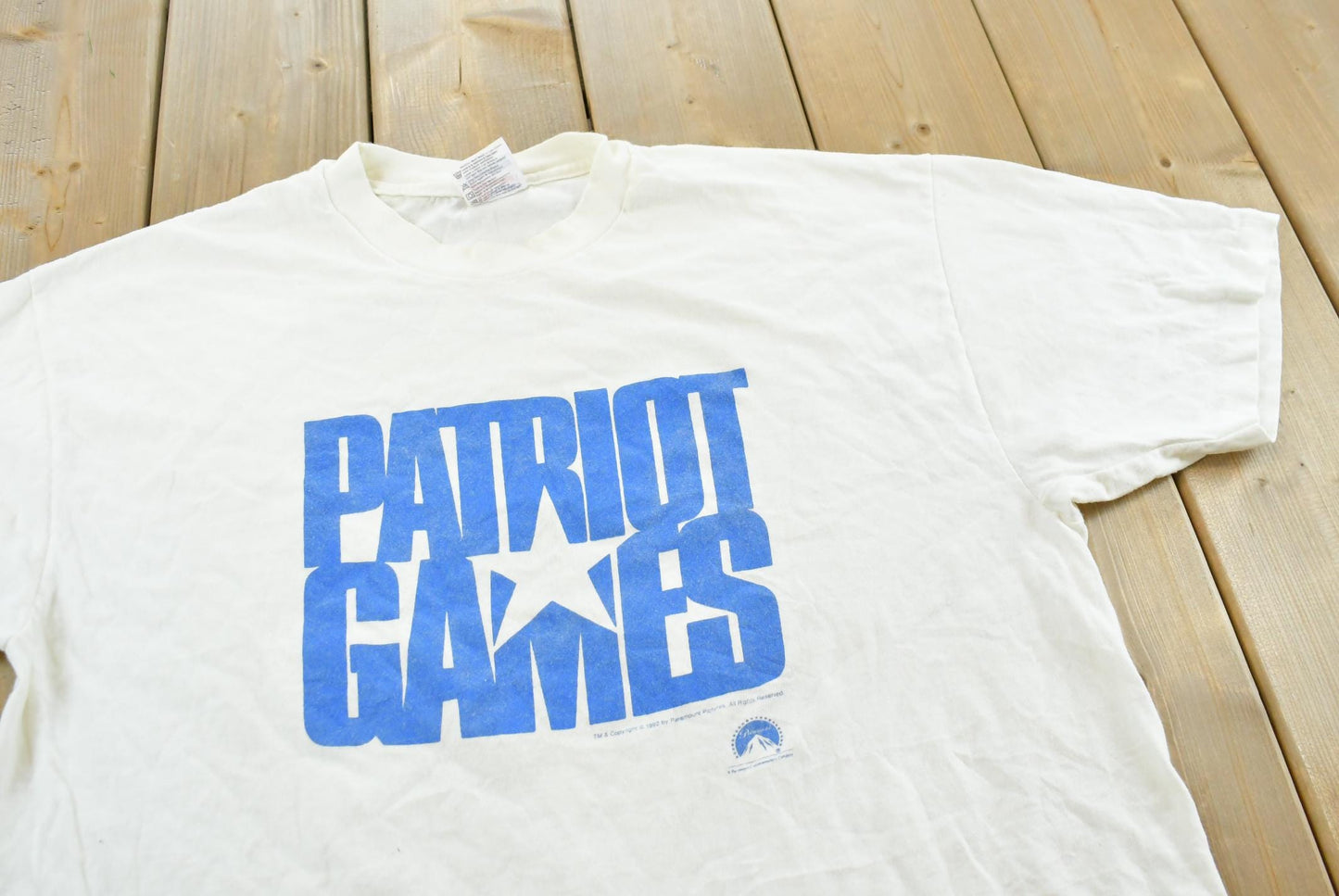 Vintage 1992 Patriot Games Harrison Ford T Shirt Made In USA Mens L