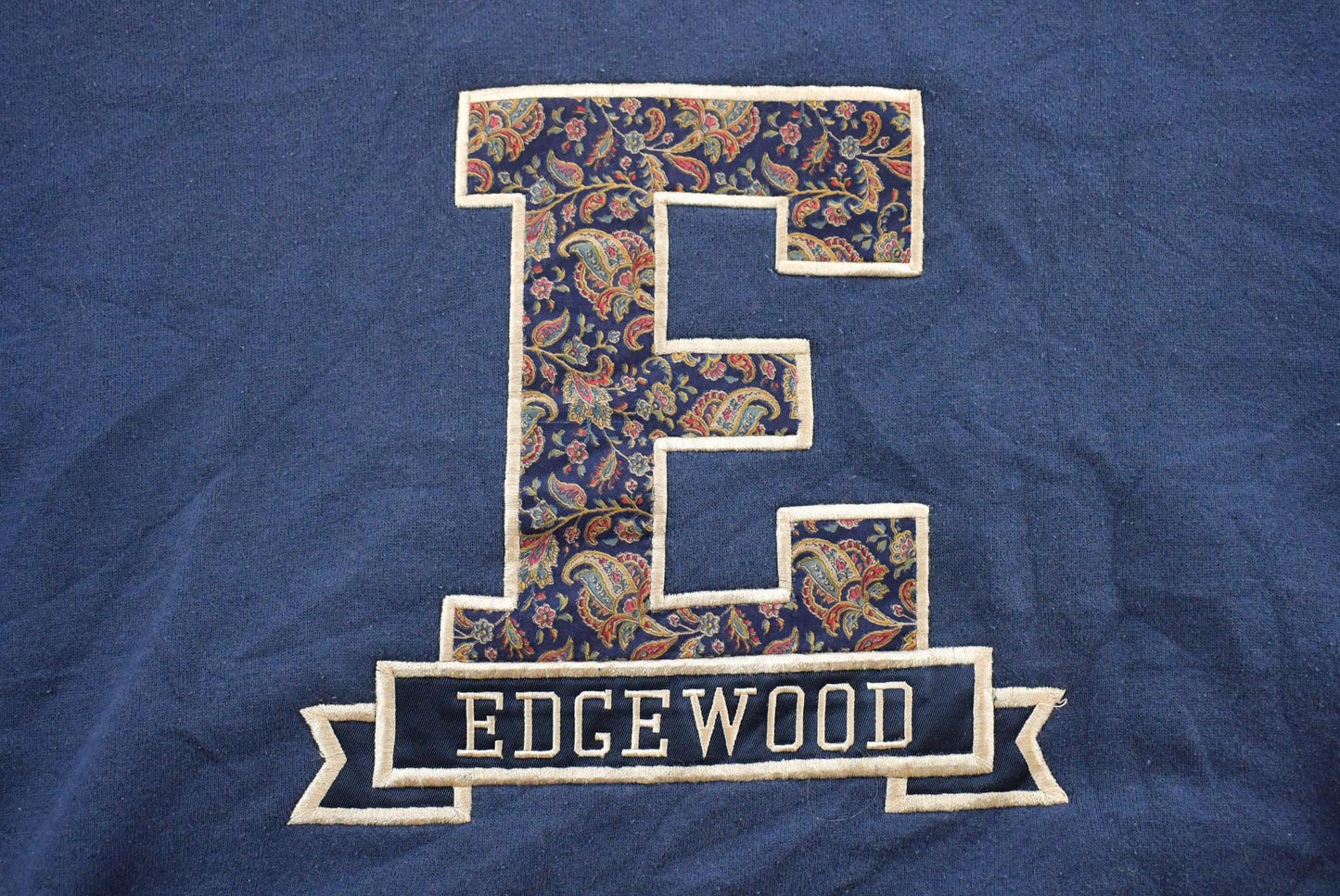 Vintage 1990s Edgewood Paisley Collegiate Crewneck Sweatshirt Men's L