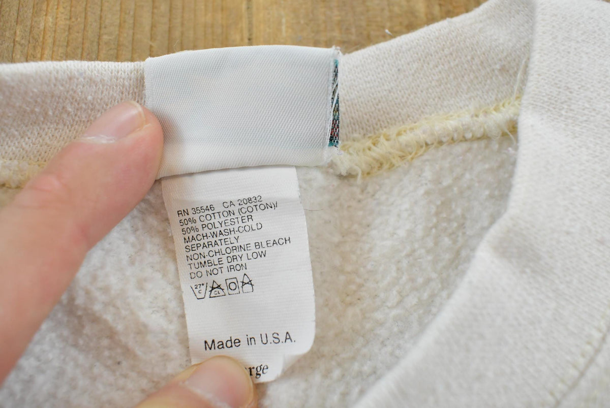 Vintage 1990s Blank White Crewneck Sweatshirt Men's M