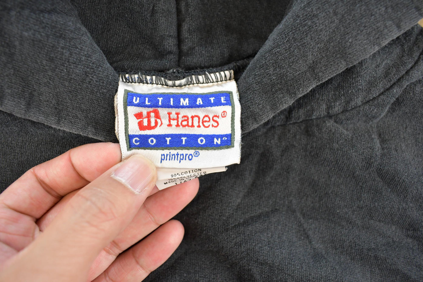 Vintage 2000s Hanes Ultimate Cotton Blank Black Hoodie Sweatshirt Men's L