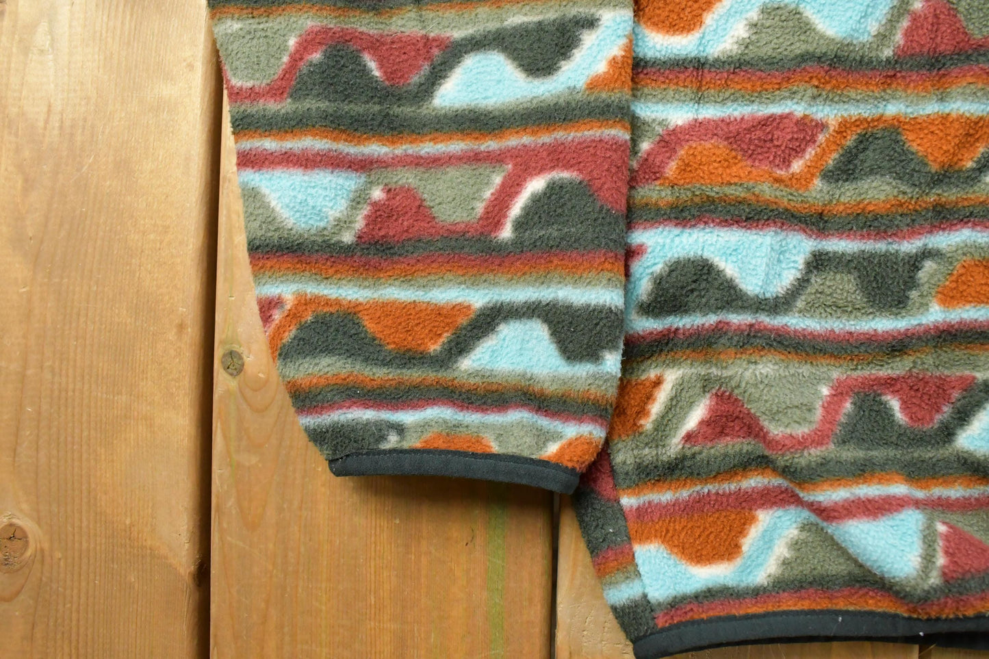 Vintage 2000s Patagonia Synchilla Delta Cinder Red Southwestern Aztec Fleece Snap T Fleece Sweater Men's Large