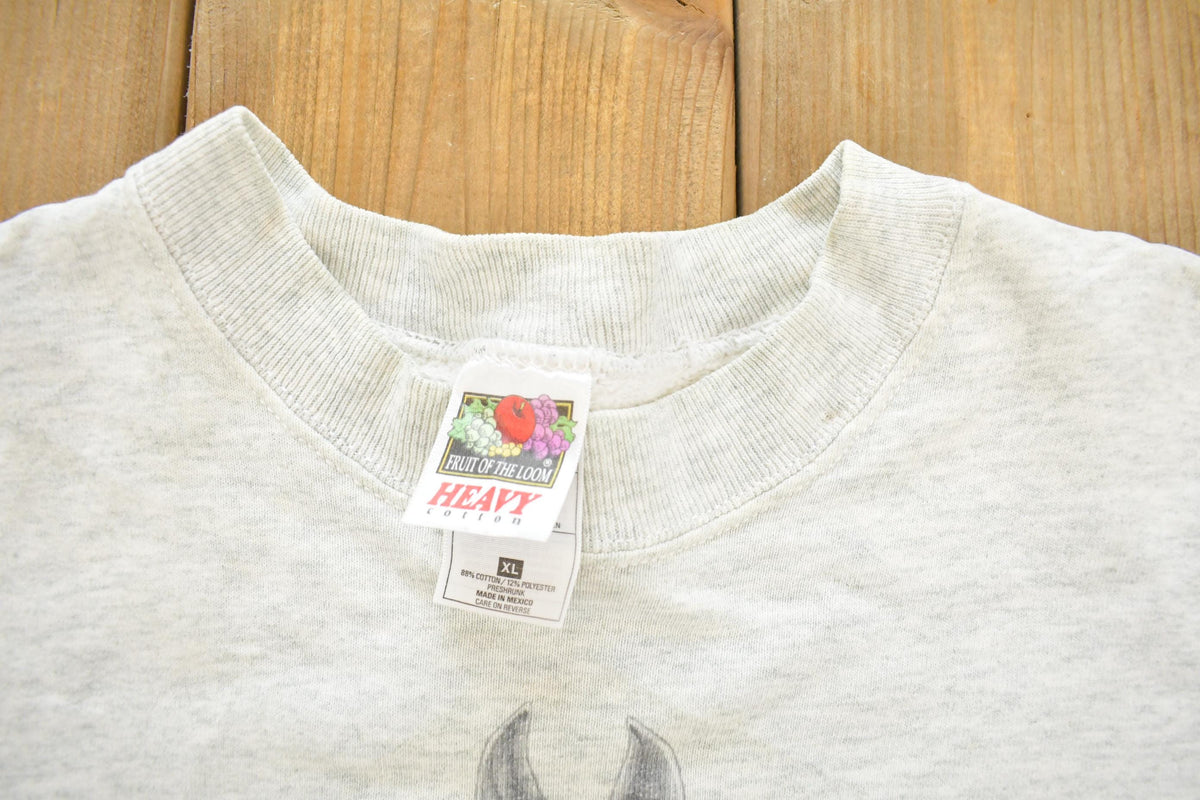 Vintage 1990s Horse Sketch Illustration Crewneck Sweatshirt Men's XL