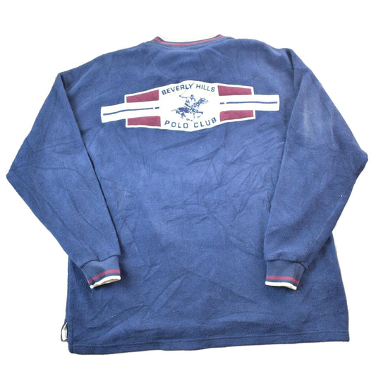 Vintage 1990s Beverly Hills Polo Club Fleece Sweater Men's Large