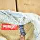 Vintage 1990s Wrangler Thrashed Distressed Lined Denim Button Up Shirt Men's Large
