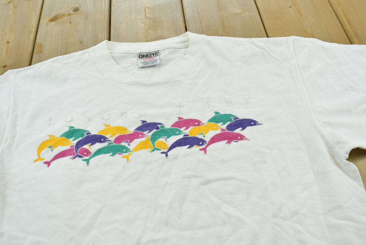 Vintage 1990s Longboat Key Florida Dolphins Souvenir T-Shirt Men's L