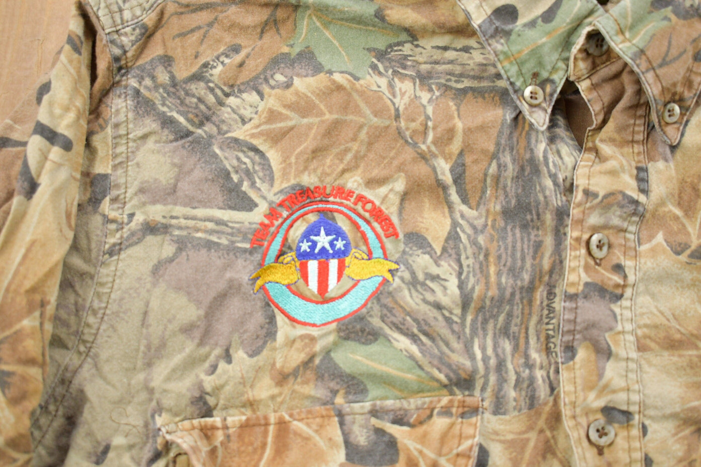 Vintage 1990s Spartan Hunting Camo Button Up Men's Medium