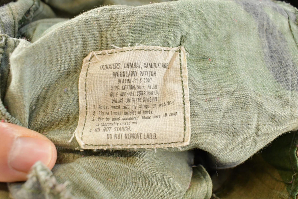 Vintage 1980s Army Woodland Camouflage Cargo Pants Men's L