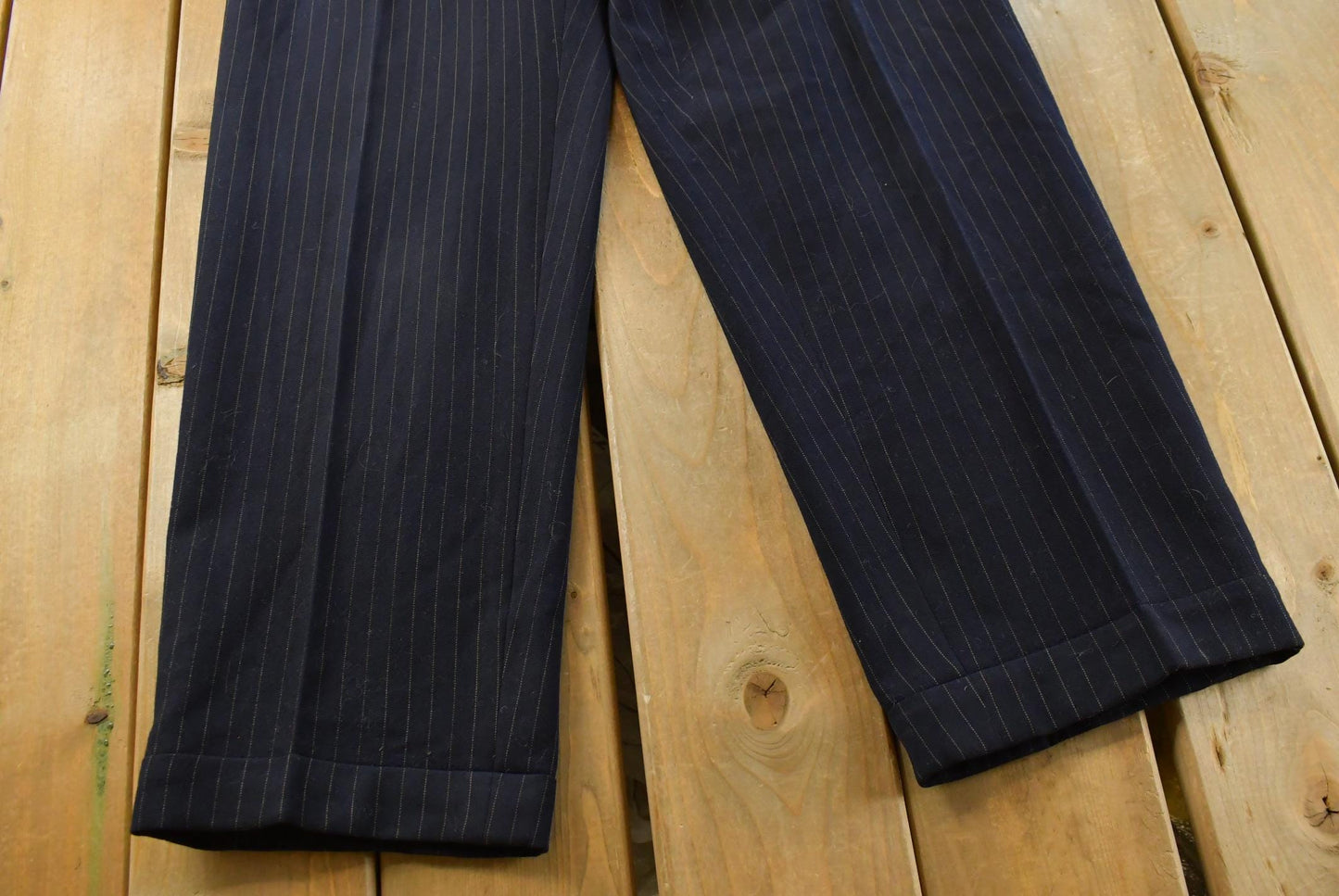 Vintage 1970s Pleated Pinstripe Trousers Men's 30 x 29.5