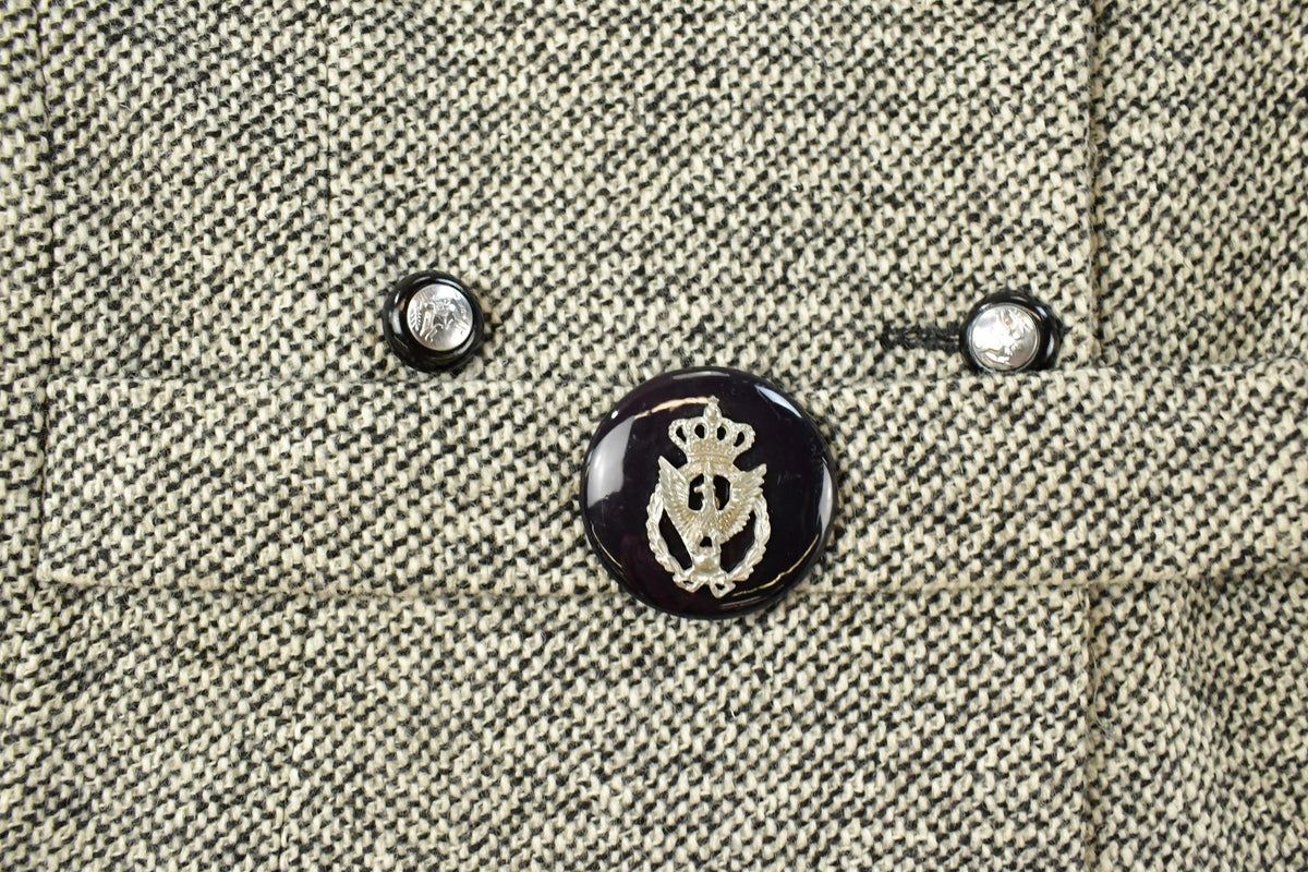 Vintage 1980s Gastwirth Herringbone Tweed Over Coat Women's Small