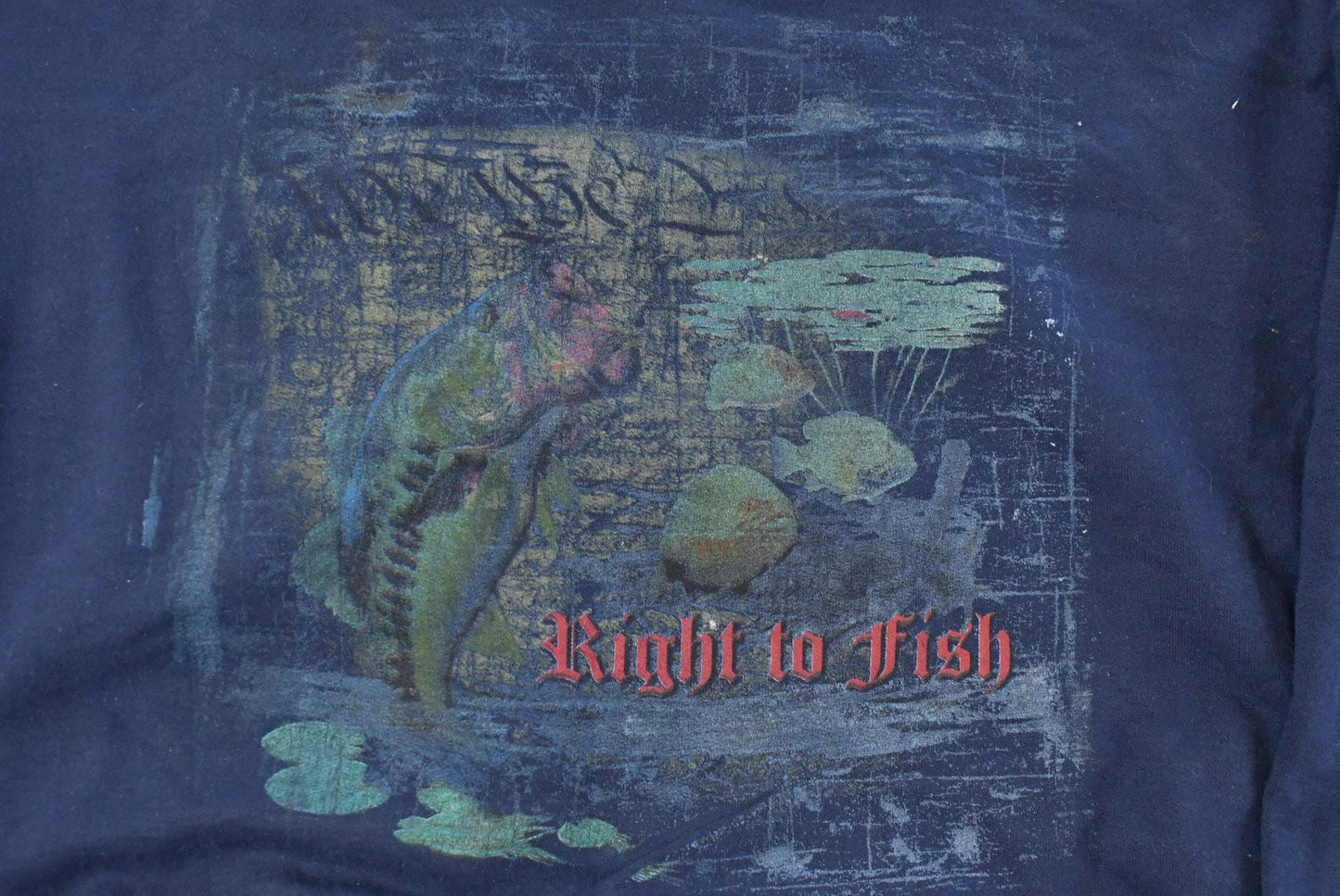 Vintage 1990s Right To Fishing Crewneck Sweatshirt Men's 2XL
