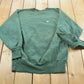 Vintage 1990s Champion Reverse Weave Blank Green Crewneck Sweatshirt Men's L / 90s Streetwear / Athleisure Sportswear