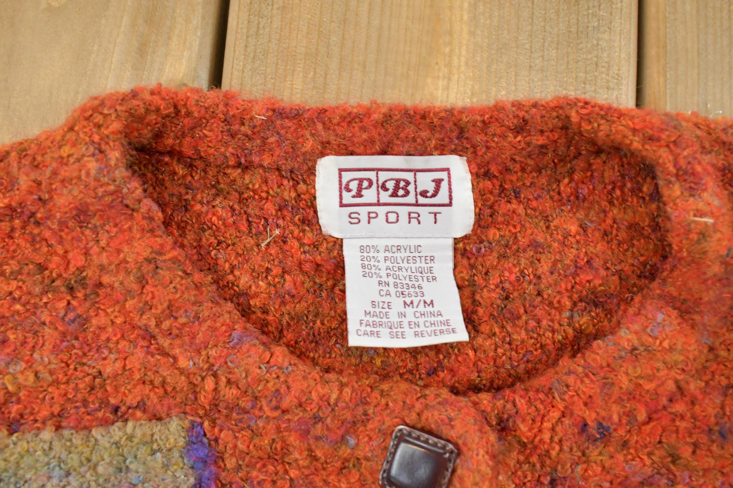 Vintage 1990s PBJ Sport Abstract Knit Cardigan Sweater Women's Medium