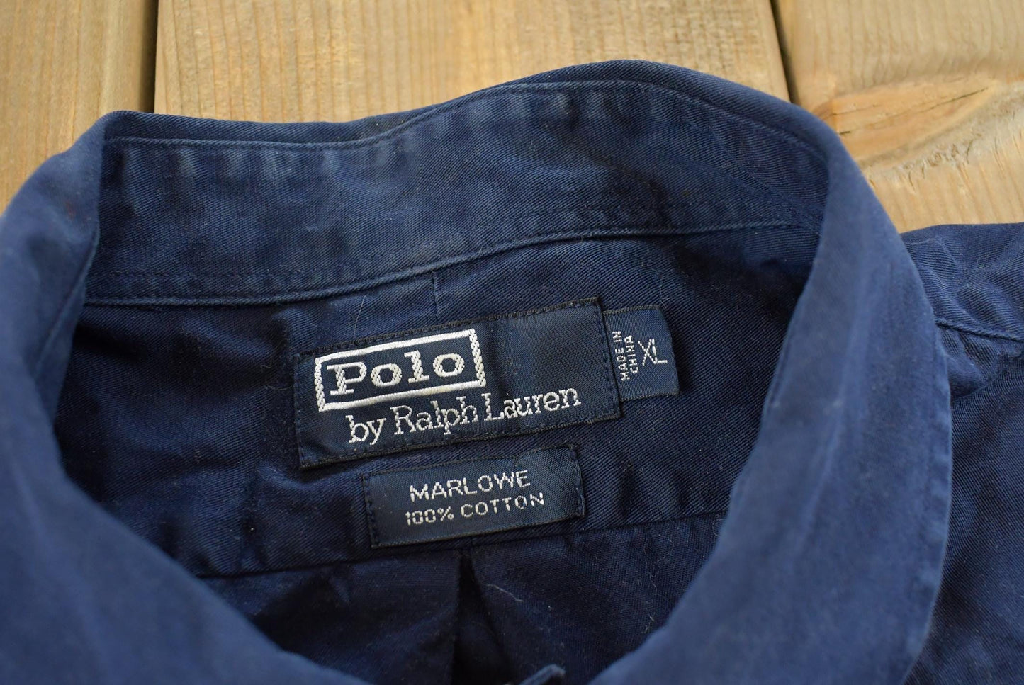 Vintage 1990s Ralph Lauren Marlowe Blue Button Down Shirt Men's XL