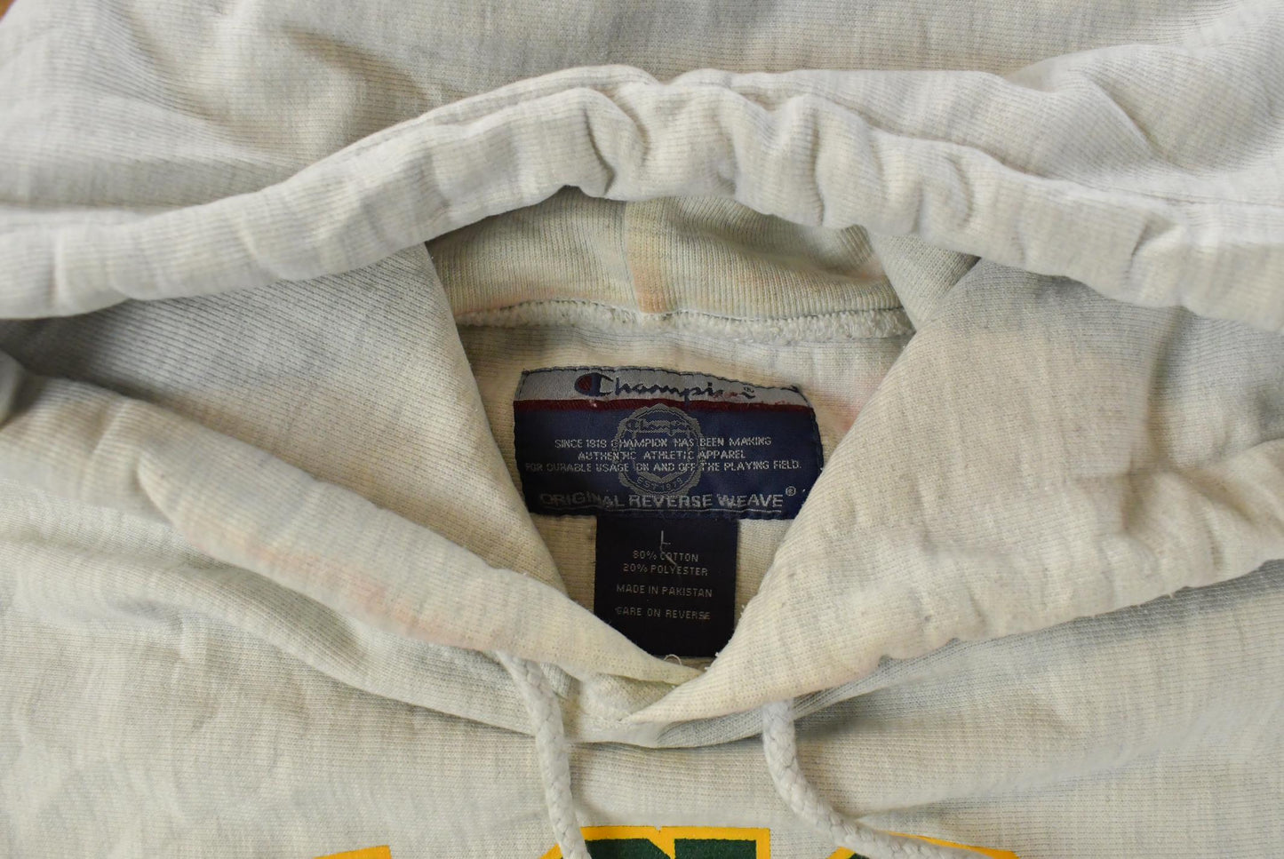 Vintage 1990s George Mason University Champion Reverse Weave Hoodie Sweatshirt Mens L