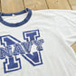 Vintage 1980s Naval Academy Collegiate Ringer T-Shirt Mens M