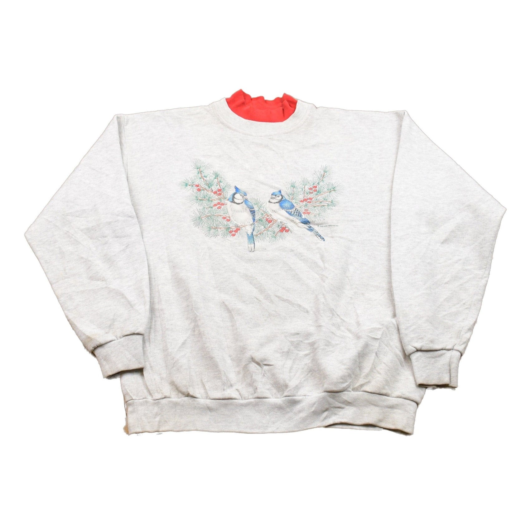 Vintage 1990s J. Macinally Crewneck Blue Jay Sweatshirt Men's Large