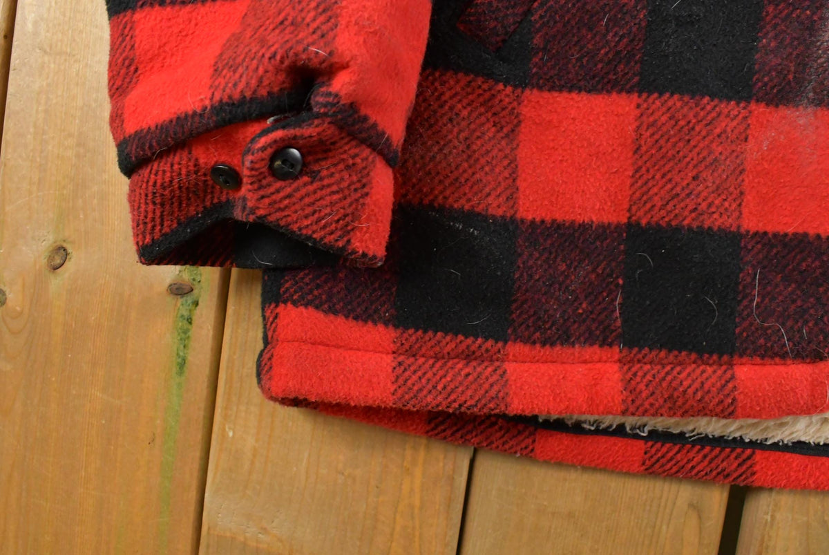 Vintage 1980s American Jac Buffalo Plaid Wool Hunting Jacket Men's 2XL