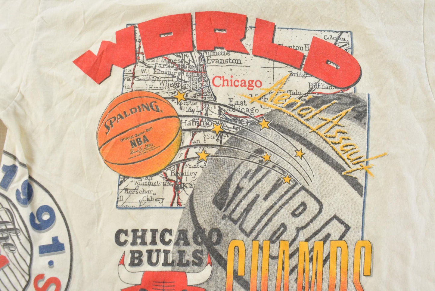 Vintage 1991 Chicago Bulls NBA Champs Salem Sportswear Graphic T-Shirt Men's Large