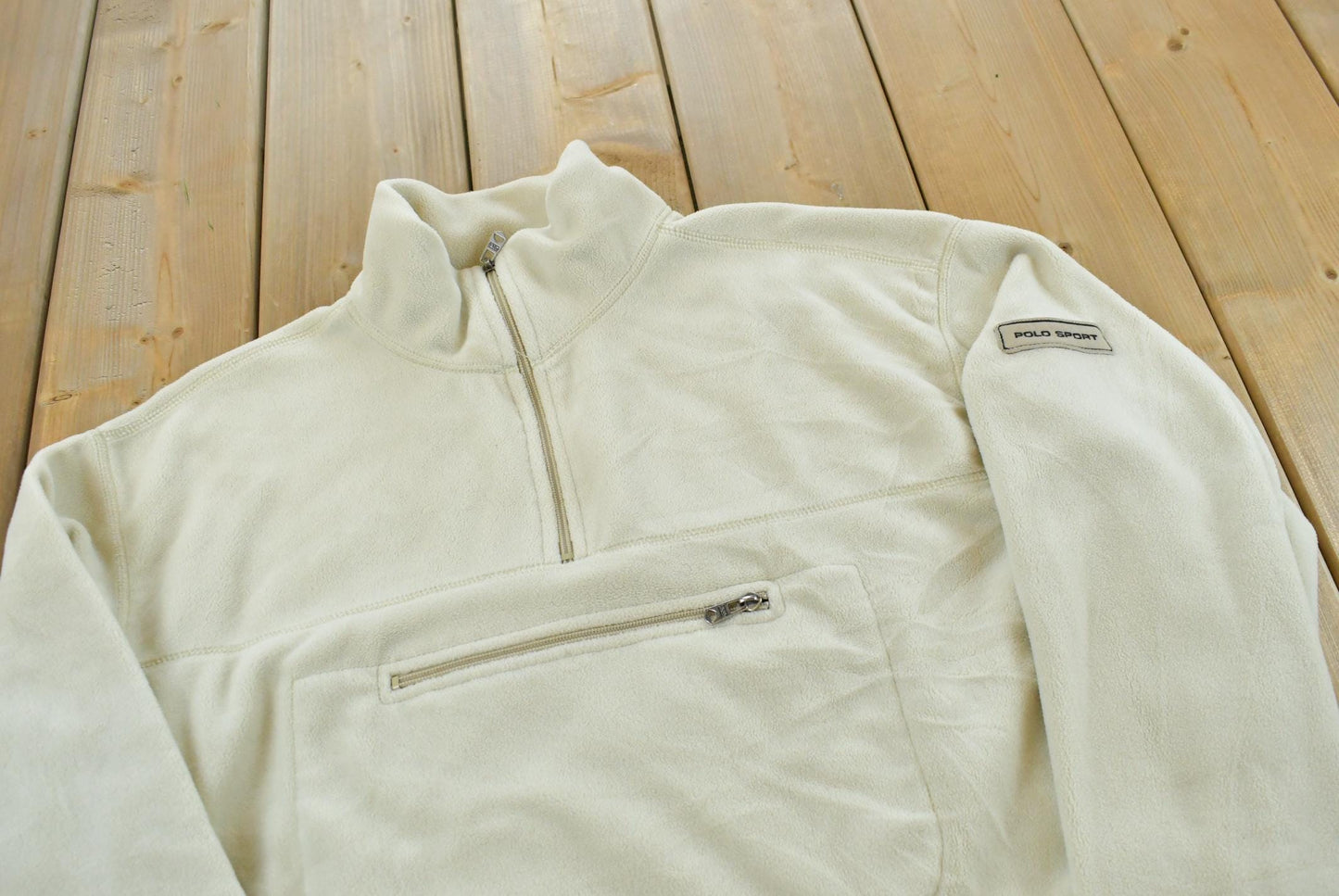 Vintage 1990s Polo Sport Ralph Lauren Quarter Zip Fleece Sweatshirt Men's L