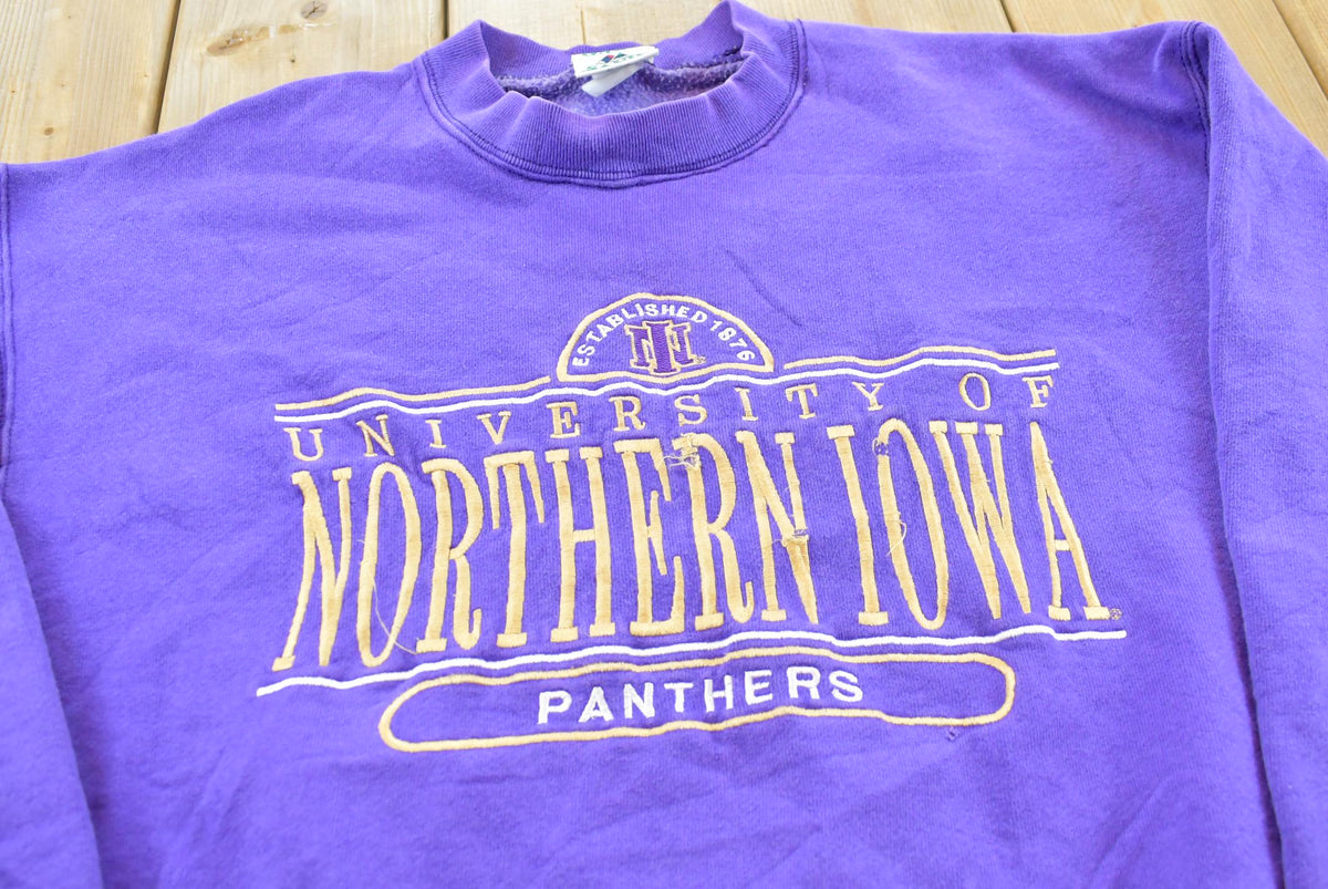 Vintage 1990s University Of Northern Iowa Panthers Embroidered Collegiate Crewneck Men's L