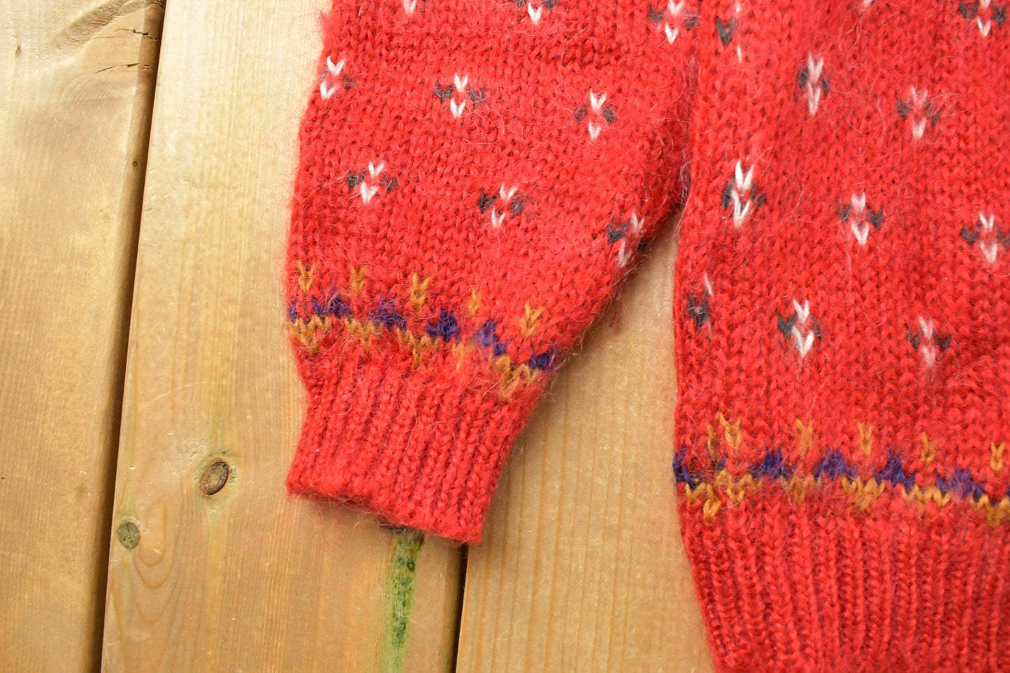 Vintage 1990s Morningside Mohair Nordic Knit Sweater Women's S