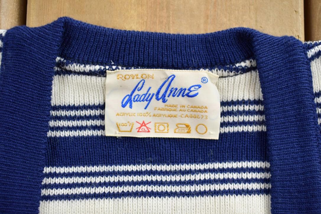 Vintage 1960s Roylon Lady Anne Knit Women's Button Up Shirt Youth L