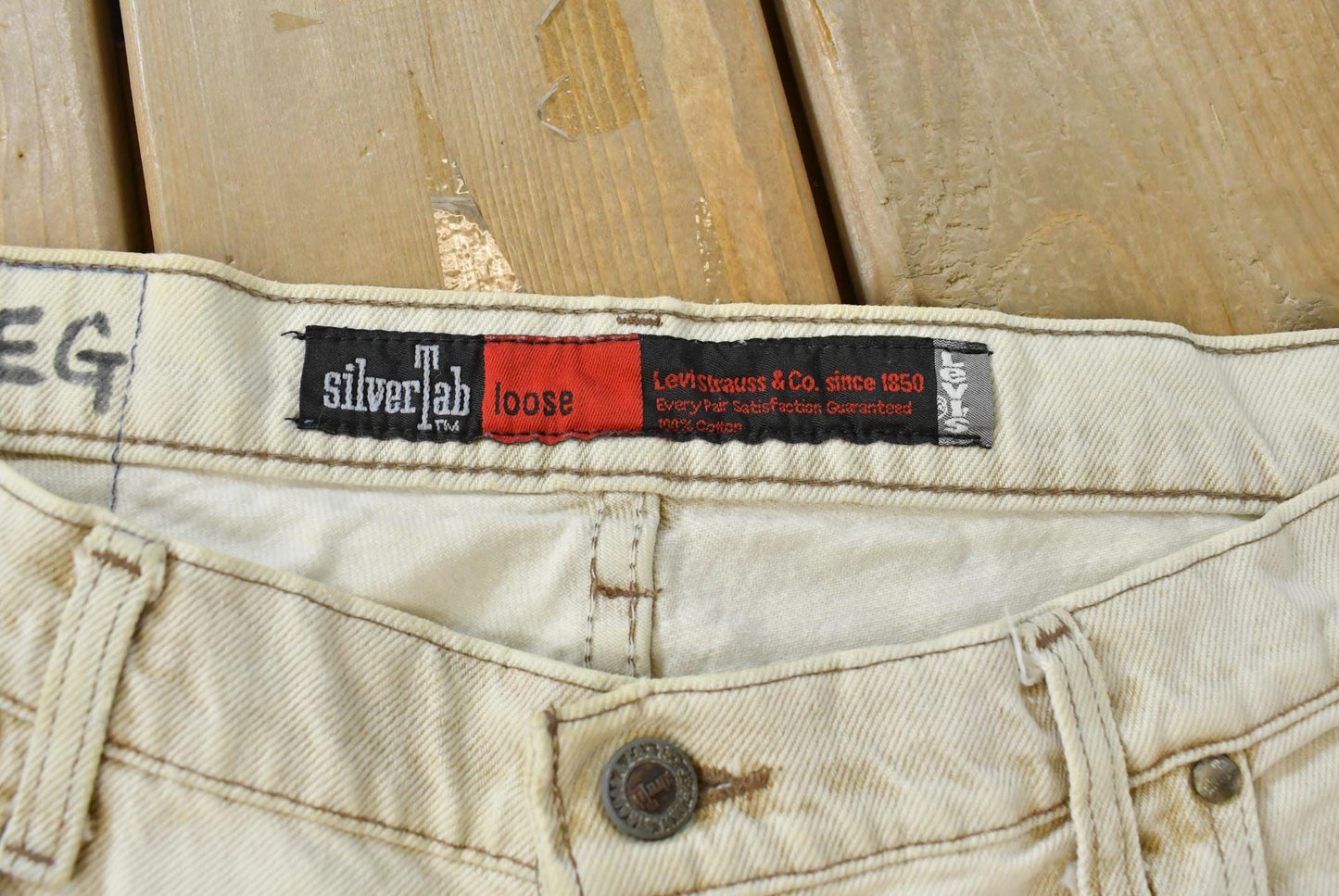 Vintage 1990s Levi Silver Tab Loose Fit Acid Wash Denim Jeans Men's 37 x 33