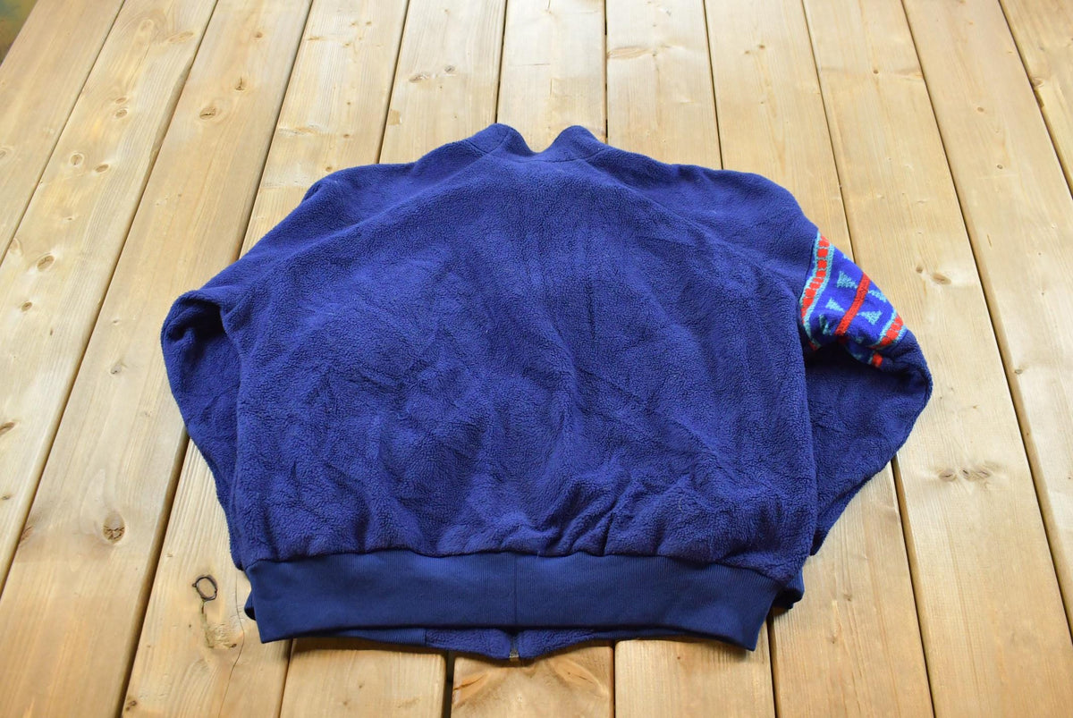 Vintage 1990s Louis Garneau Headband Gloves Set Full Zip Fleece Sweater Jacket Men's L