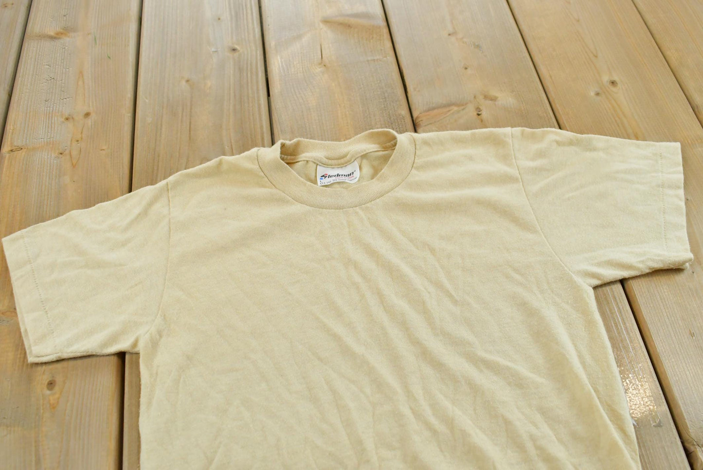 Vintage 1980s Stedman Blank Beige T-Shirt Men's XS