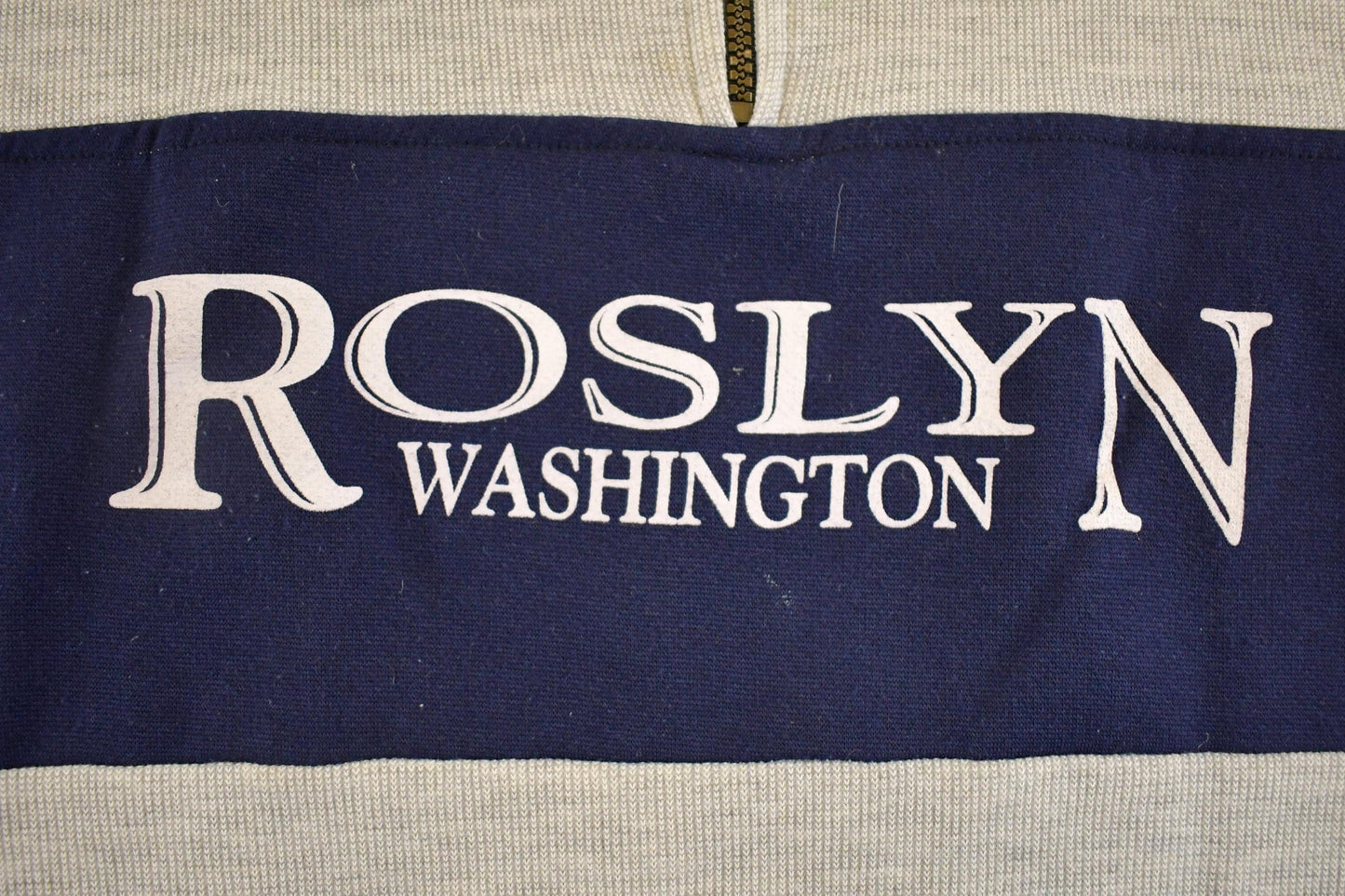 Vintage 1980s Roslyn Washington Quarter Zip Souvenir Sweatshirt Men's M