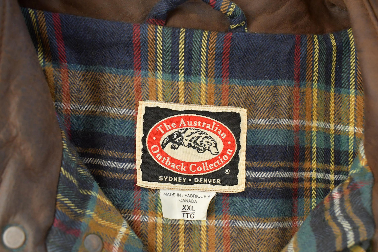 Vintage 1980s Australian Outback Waxed Canvas Oil Jacket Men's 2XL