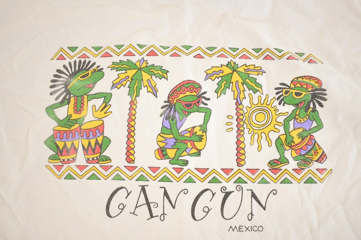 Vintage 1990's Cancun Mexico Souvenir Travel T-Shirt Mens M