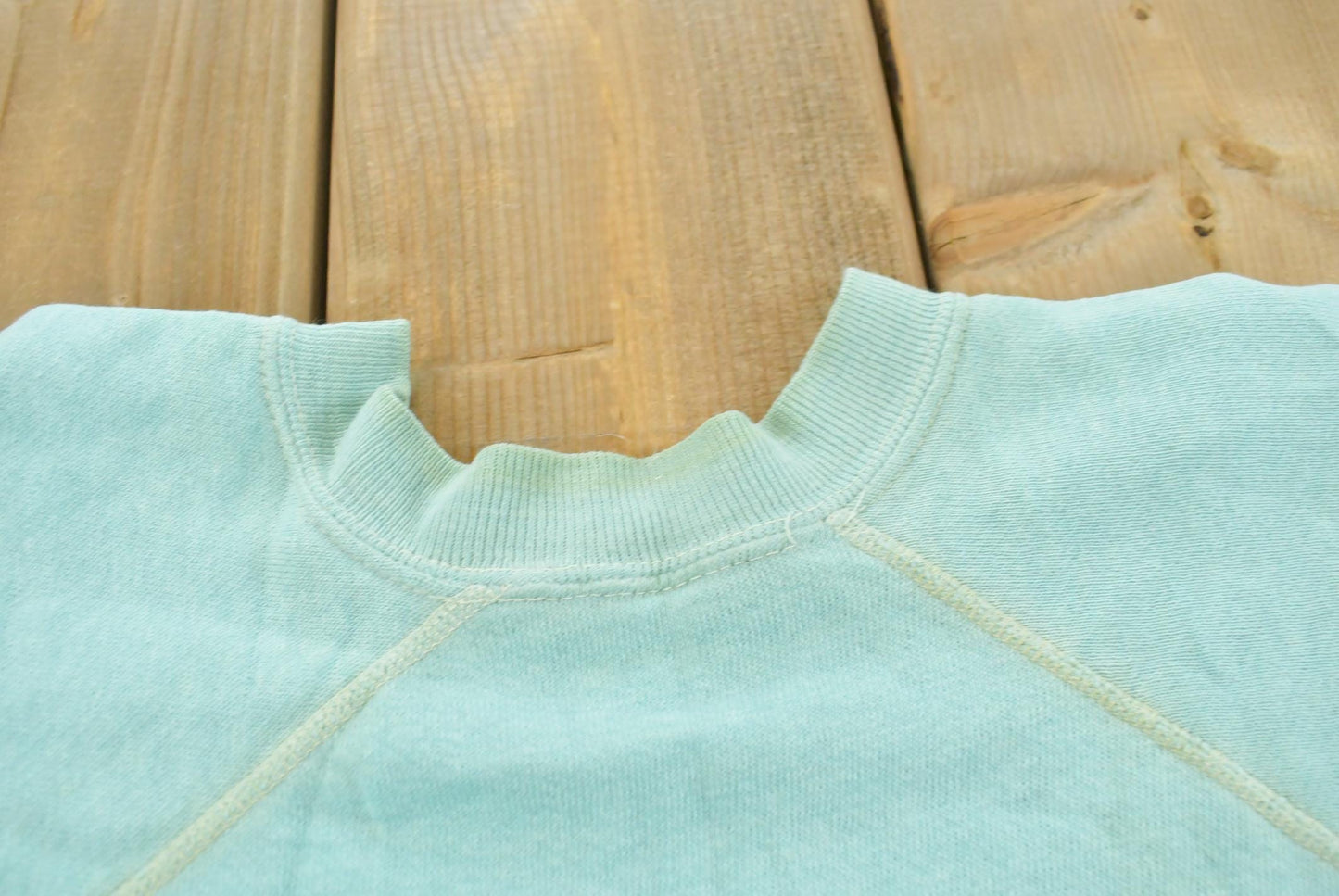 Vintage 1980s Blank Light Blue Raglan Crewneck Sweatshirt Mens S