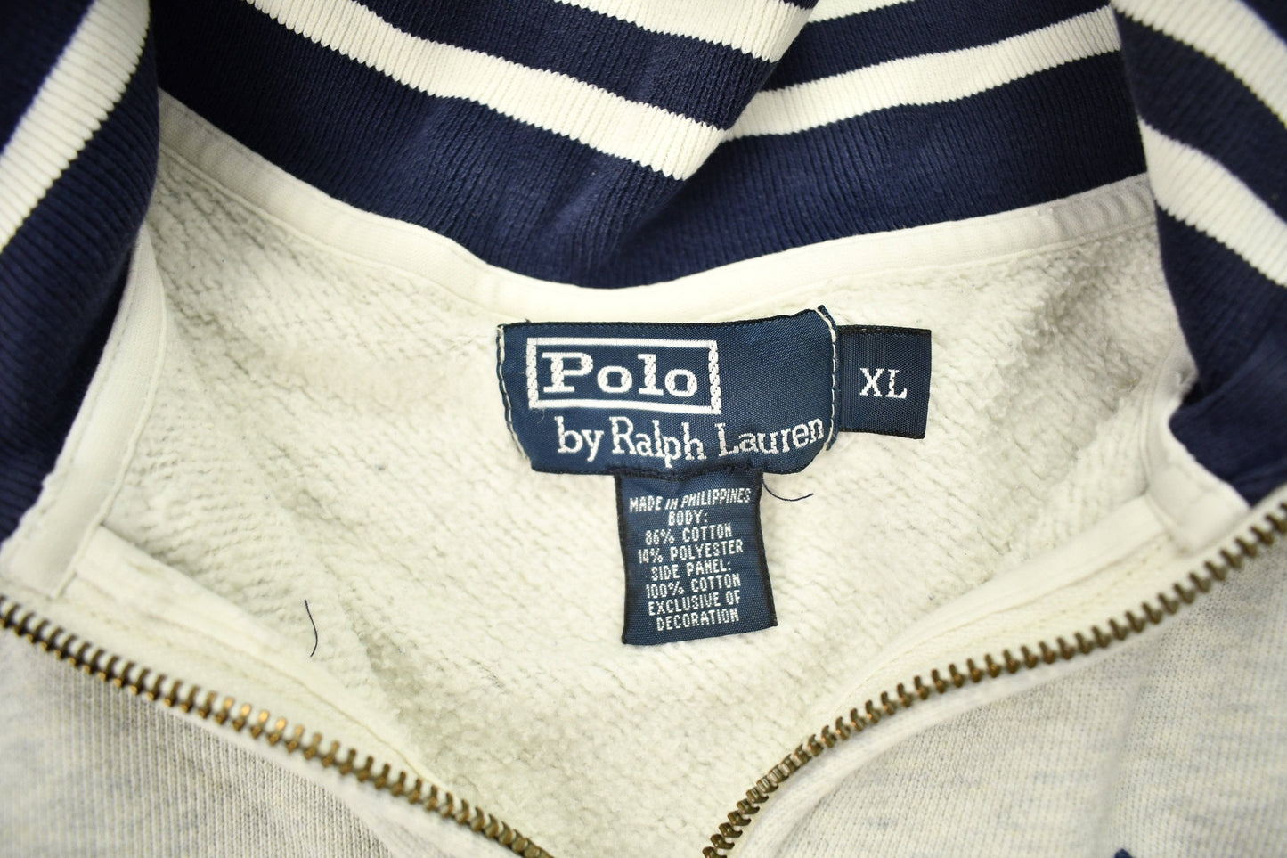 Vintage 1990s Polo Ralph Lauren P-Wing Quarter Zip Sweatshirt Men's Large