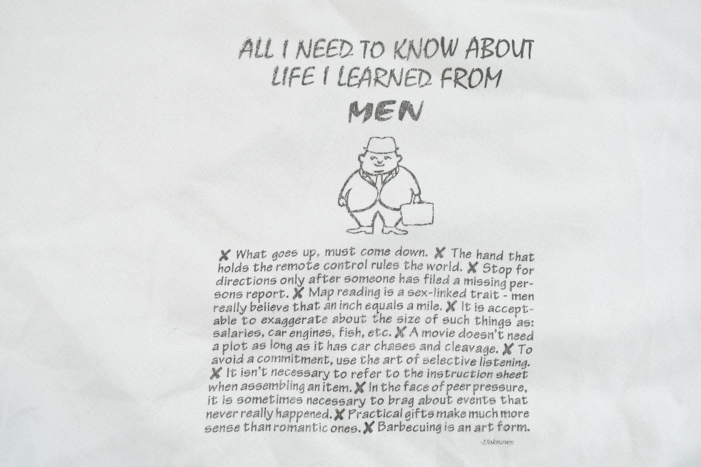 Vintage 1990s Deadstock Jerzees Learned From Men Funny Crewneck Sweatshirt Men's L