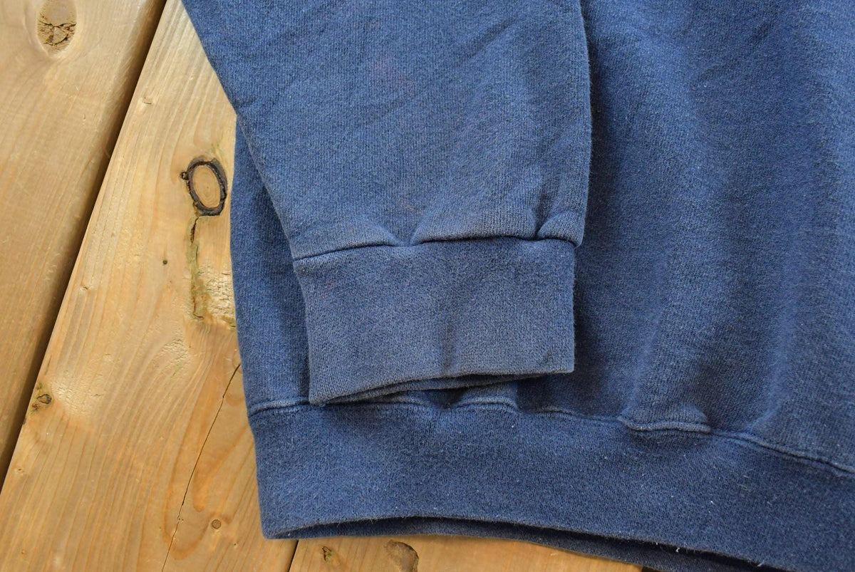 Vintage 1990s Tultex Blank Blue Turtleneck Sweatshirt Men's XL