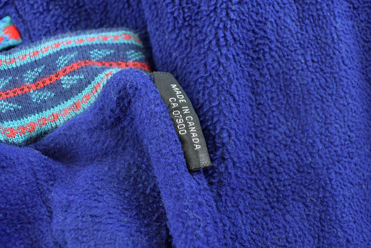 Vintage 1990s Louis Garneau Headband Gloves Set Full Zip Fleece Sweater Jacket Men's L