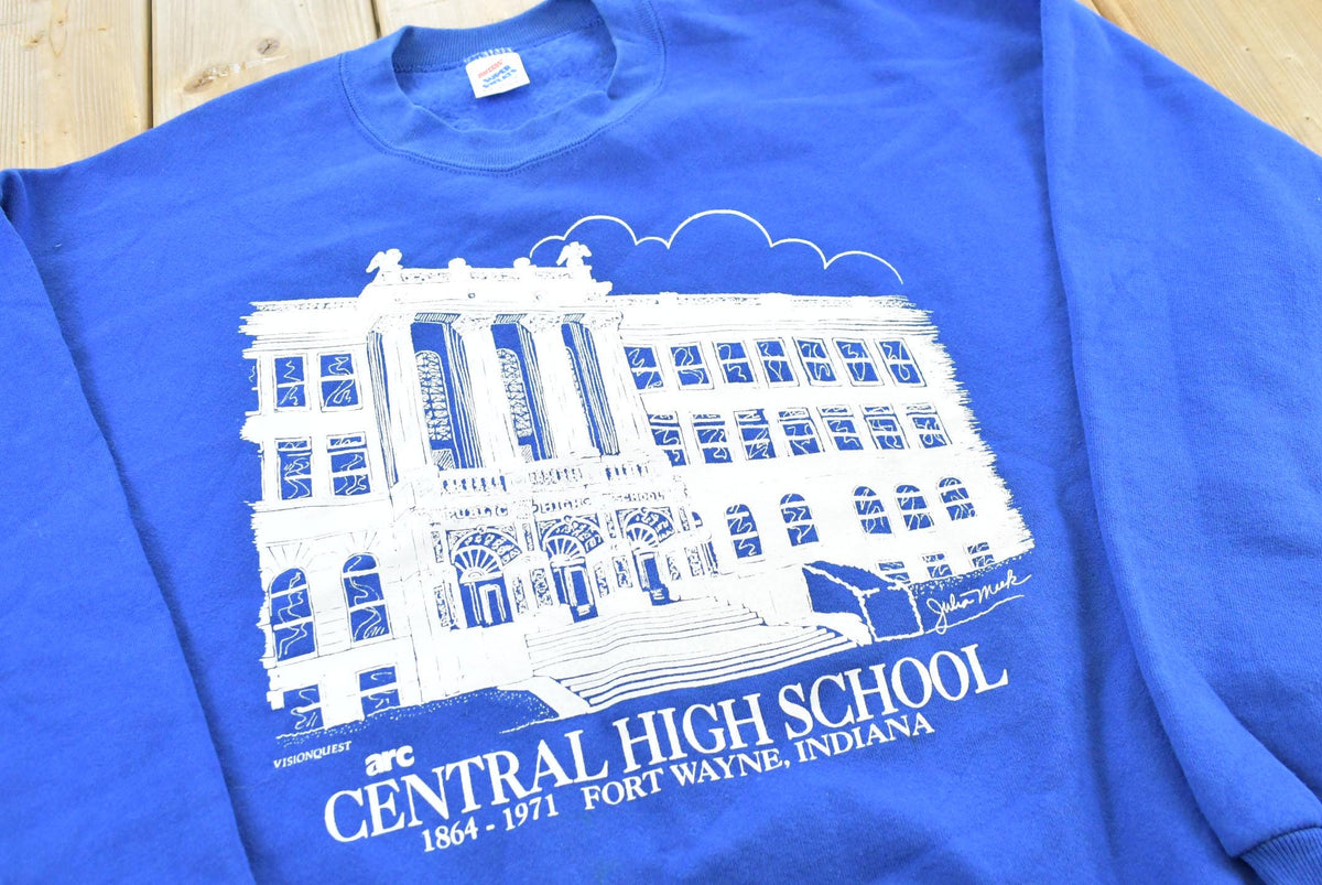 Vintage 1990s Fort Wayne Indiana Central High School Souvenir Crewneck Sweatshirt Men's XL